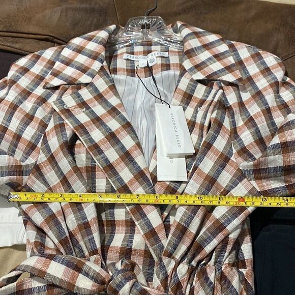 NWT Veronica Beard Lin Belted Plaid Jacket Blazer - Picture 7 of 15